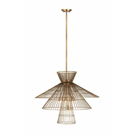Z-Lite Alito 8 Light Chandelier, Rubbed Brass & Rubbed Brass 6015-8RB
